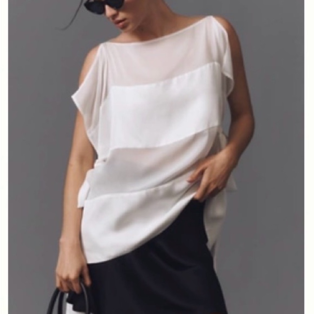 Cynthia Rowley x Anthropologie Windswept Silk Panel Blouse